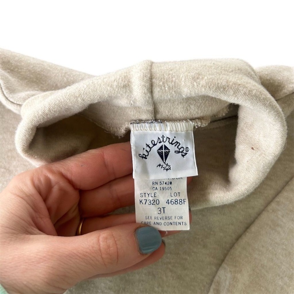 Kitestrings Turtleneck Sweater Toddler 3T Oatmeal Beige Vintage Bear K7320 USA - Picture 5 of 7